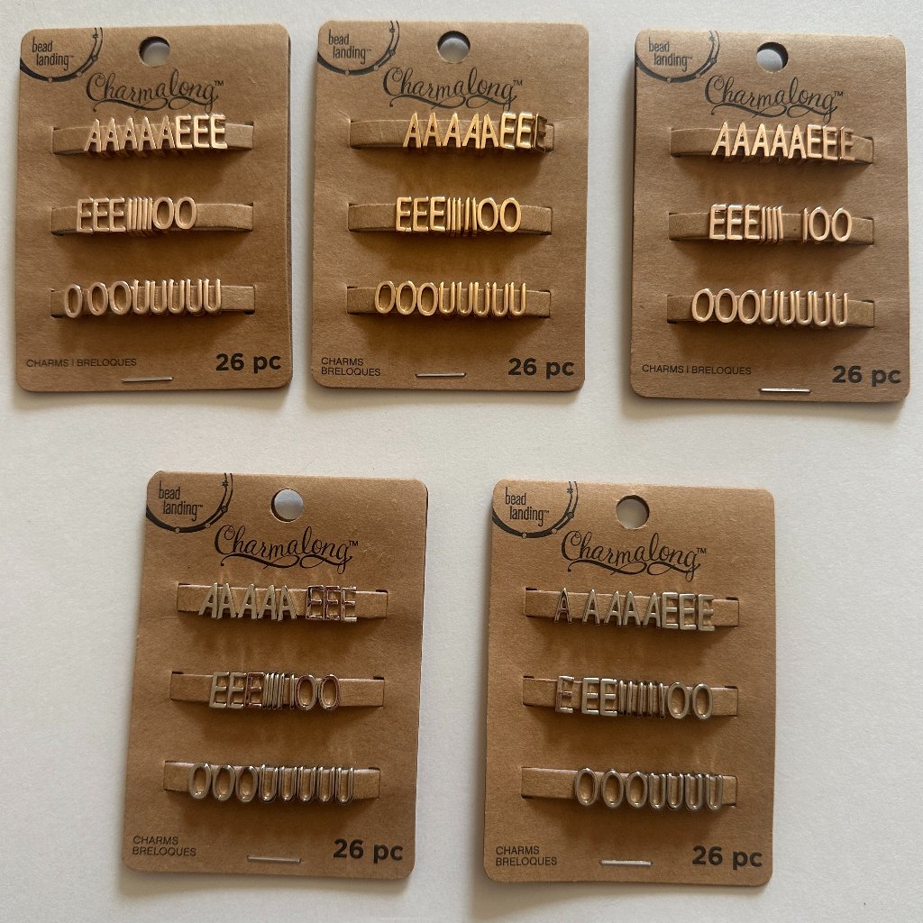 Letter Beads New - 5 Pack - Beadlanding Charmalong New - 26 Pieces Each